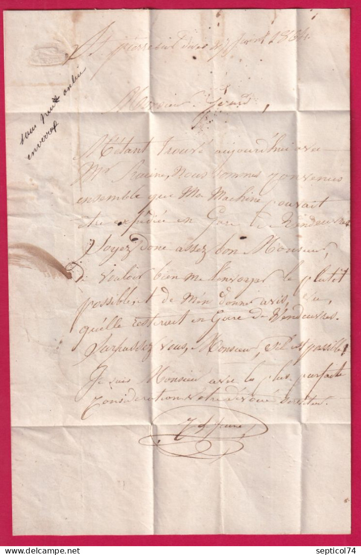 N°22 GC 1234 CROISSANVILLE CALVADOS BOITE RURALE B ST PIERRE SUR DIVES POUR VIERZON CHER LETTRE - 1849-1876: Klassik