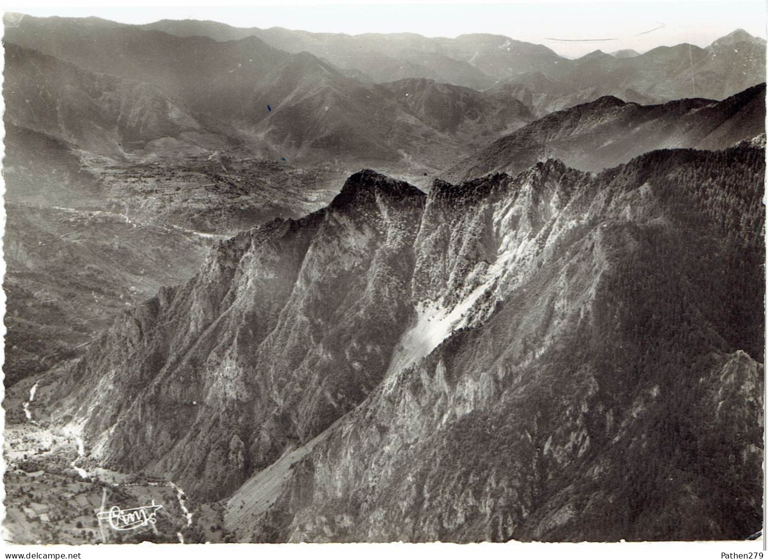 CPSM FRANCE 06 ALPES-MARITIMES SAINT-MARTIN-VESUBIE - Vue Panoramique Aérienne - 1956 - Saint-Martin-Vésubie