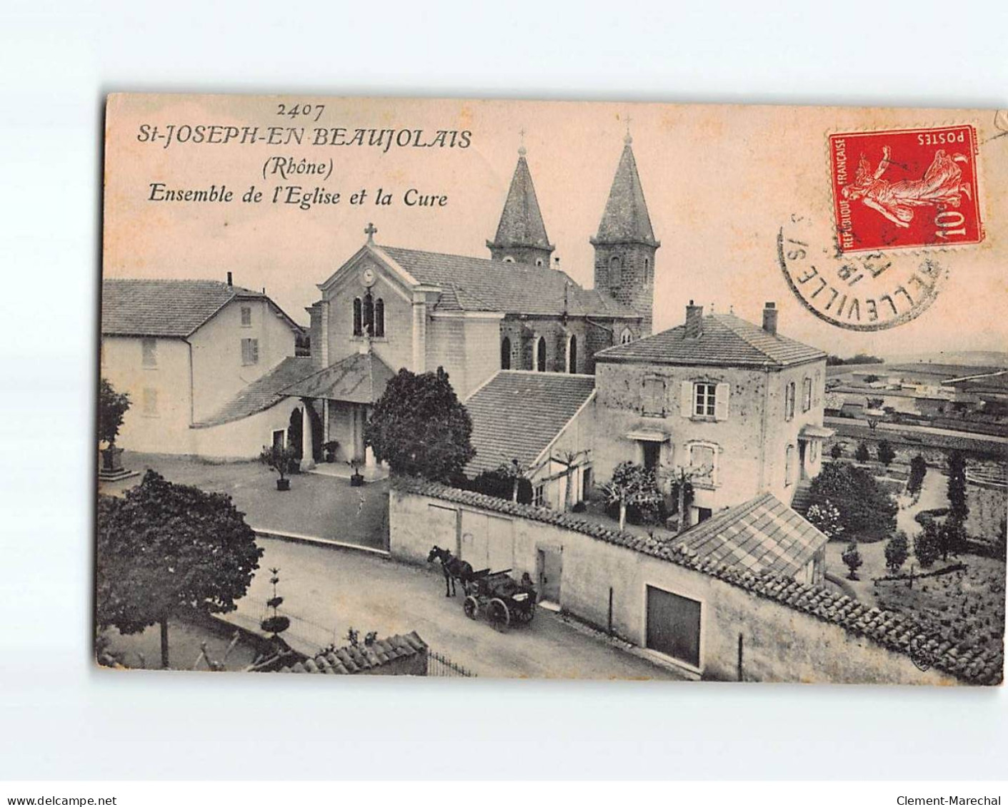 SAINT JOSEPH EN BEAUJOLAIS : Ensemble De L'Eglise Et La Cure - Très Bon état - Other & Unclassified