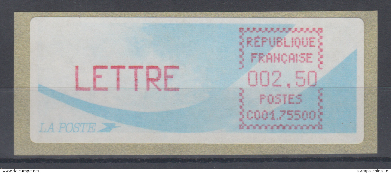 Frankreich Crouzet-ATM Komet C001.75500, Wert LETTRE 2,50 - Other & Unclassified