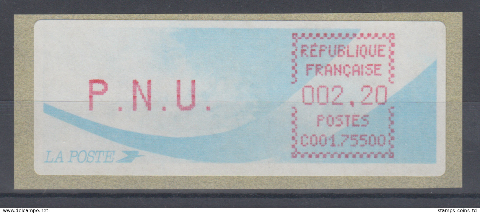 Frankreich Crouzet-ATM Komet C001.75500, Wert PNU 2,20 - Autres & Non Classés