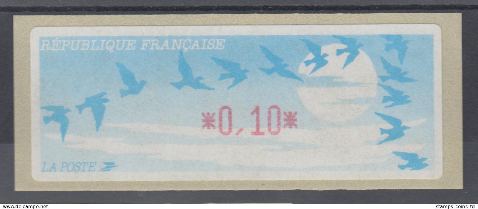 Frankreich LISA-ATM Auf Papier Vogelzug Hell, Wert 0,10 ** - Autres & Non Classés