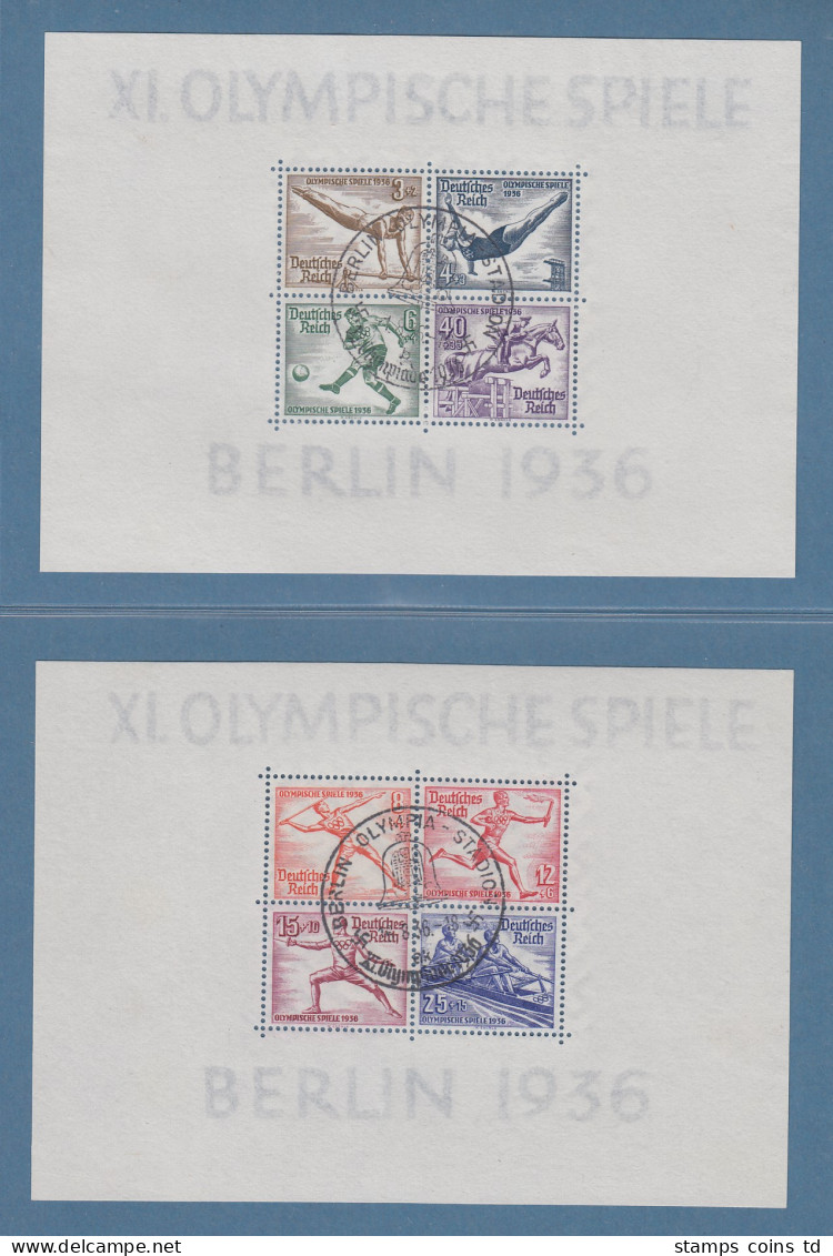 Deutsches Reich Olympiade Berlin 1936 Blockpaar Mit Sonder-O, Einwandfrei ! - Gebraucht