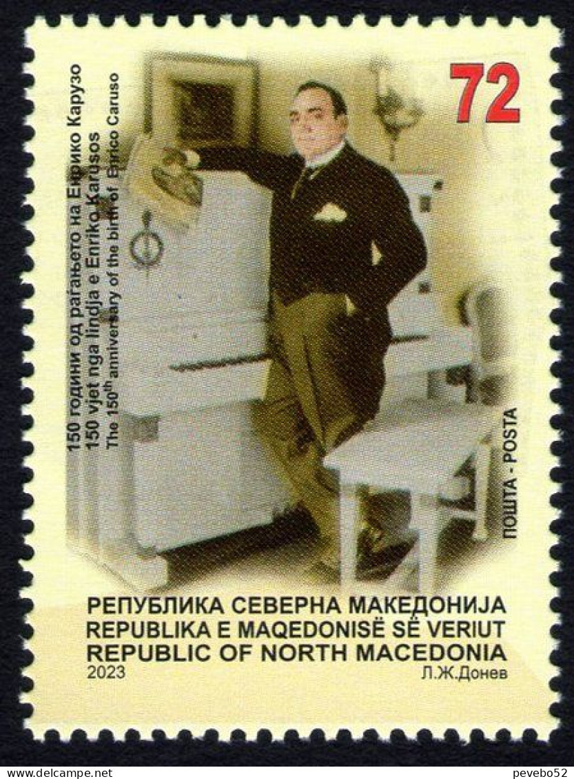 NORTH MACEDONIA 2023 - THE 150th ANNIVERSARY OF THE BIRTH OF ENRICO CARUSO MNH - Nordmazedonien