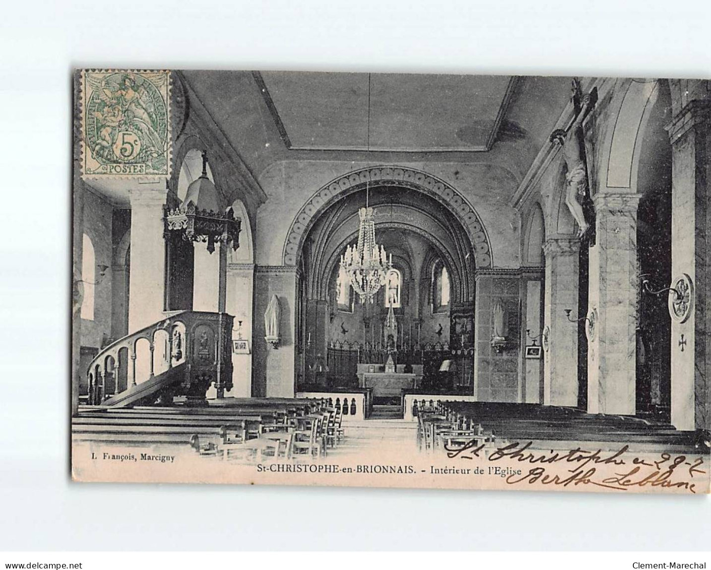 SAINT CHRISTOPHE EN BRIONNAIS : Intérieur De L'Eglise - Très Bon état - Other & Unclassified