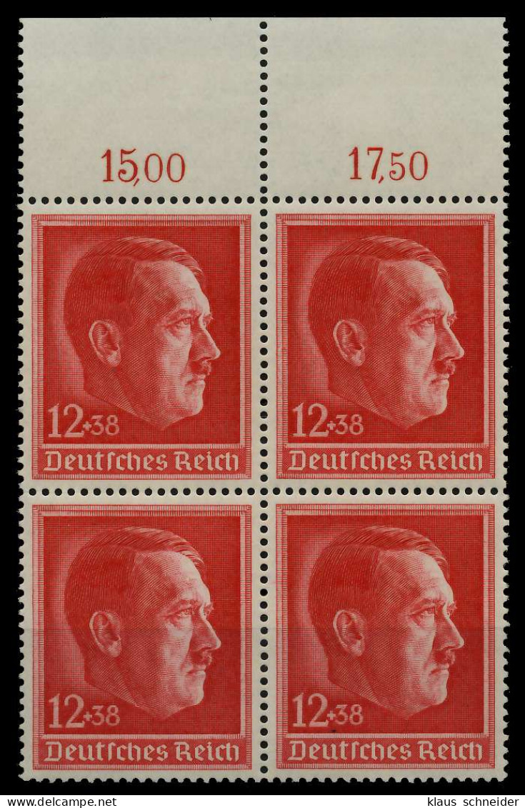 3. REICH 1938 Nr 664 Postfrisch VIERERBLOCK ORA X77D4D2 - Ongebruikt