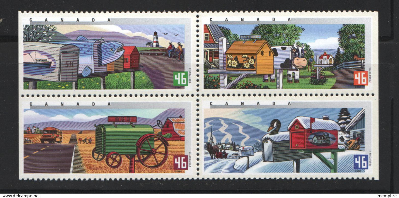 2000  Rural Mail Boxes Se-tenant Block Of 4 Sc 1852a MNH - Ungebraucht