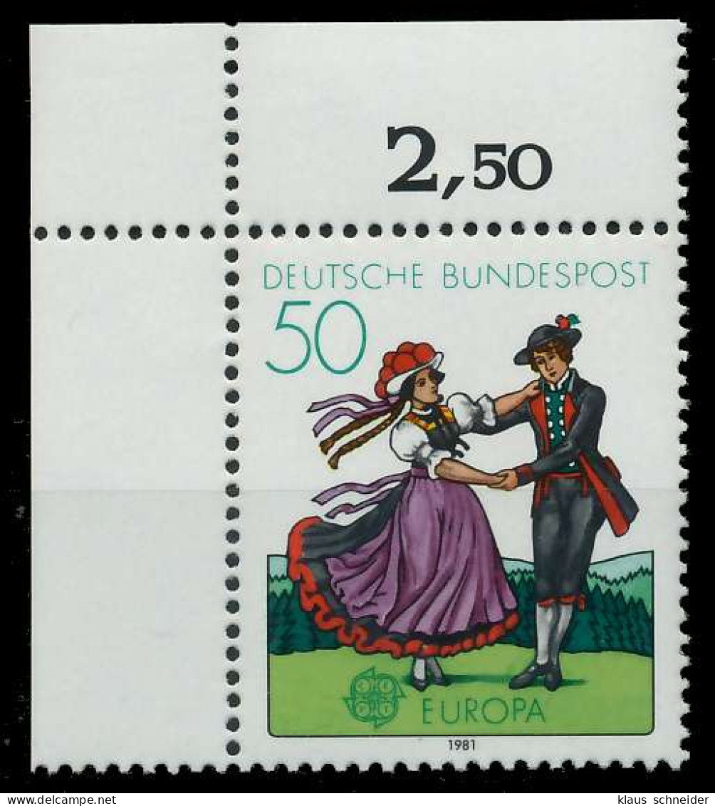 BRD BUND 1981 Nr 1096 Postfrisch ECKE-OLI X8116FE - Nuovi