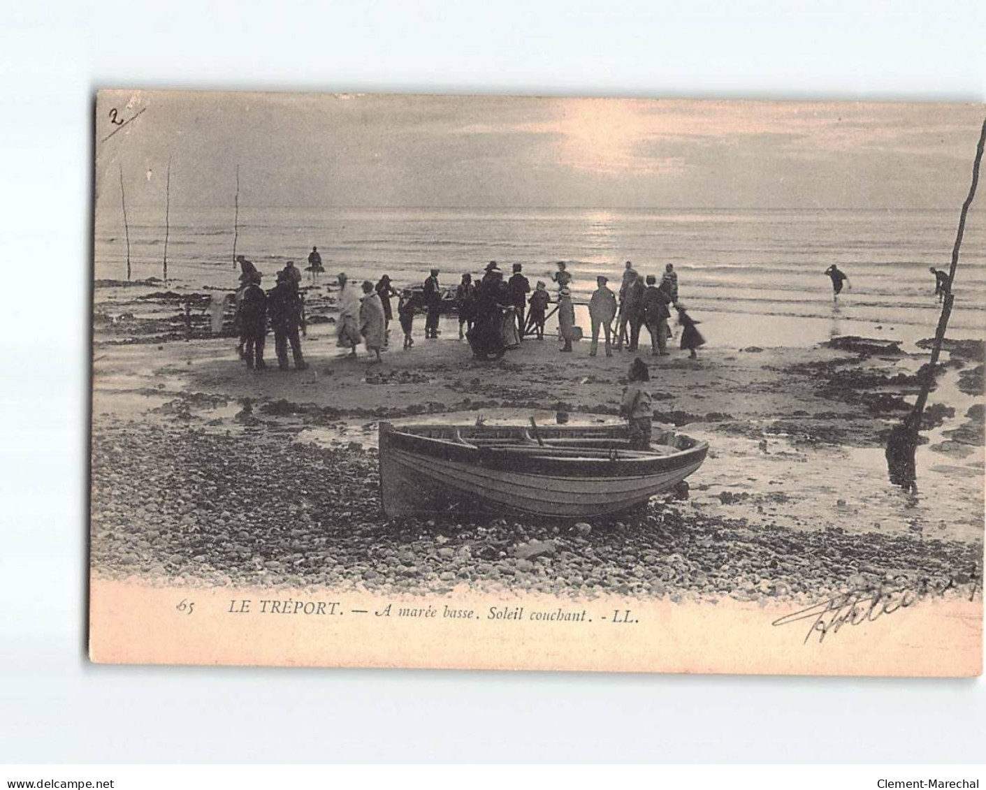 LE TREPORT : A Marée Basse, Soleil Couchant - état - Le Treport