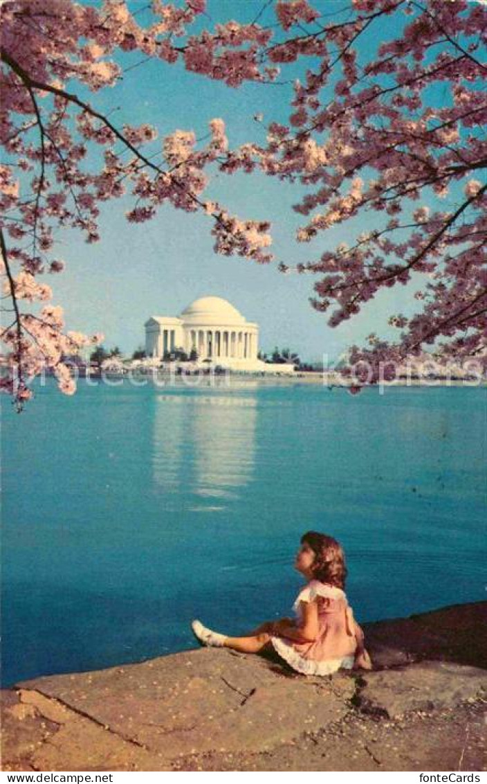 72679494 Washington DC Jefferson Memorial Looking Across The Tidal Basin Girl  - Washington DC