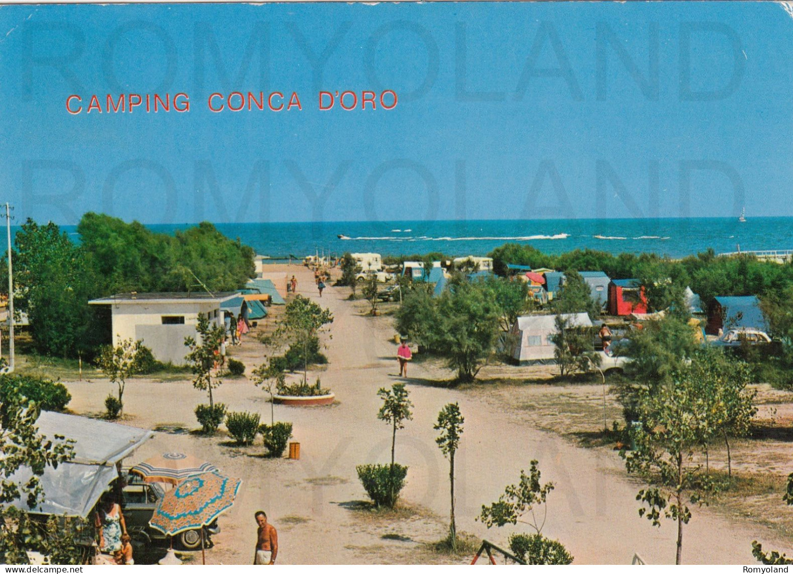 CARTOLINA  C14 MISANO ADRIATICO,RIMINI,EMILIA ROMAGNA-CAMPING CONCA D'ORO-MARE,SOLE,VACANZA,BELLA ITALIA,VIAGGIATA 1972 - Forlì