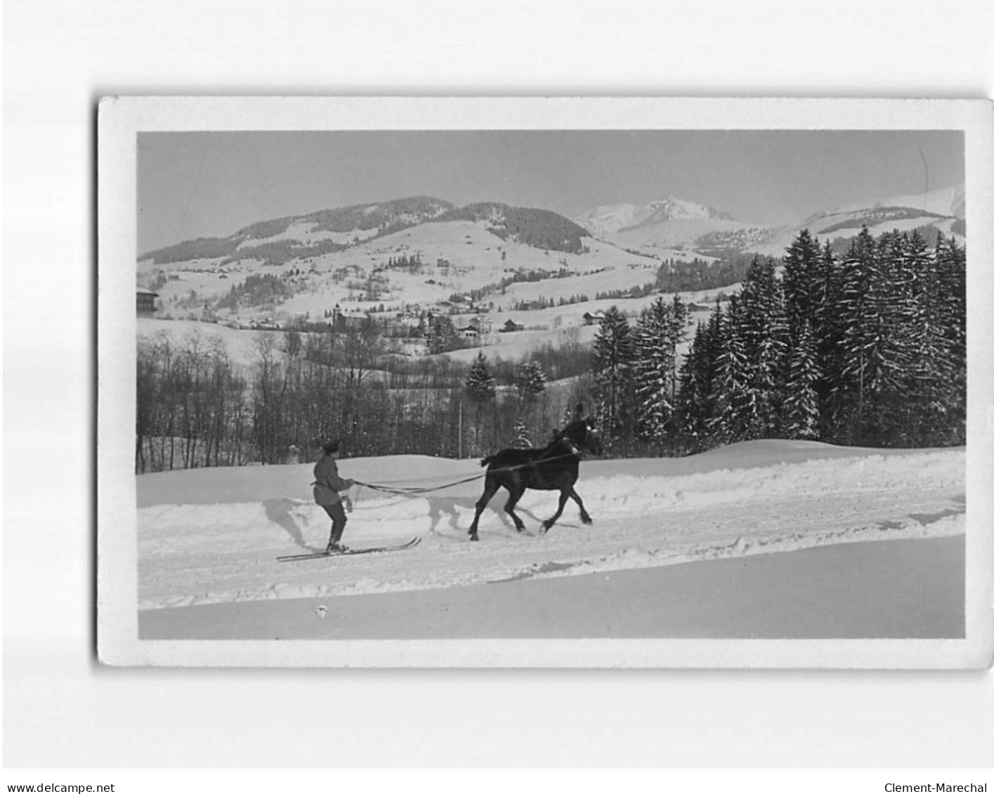 MEGEVE : Ski Tiré Par Le Cheval - état - Megève