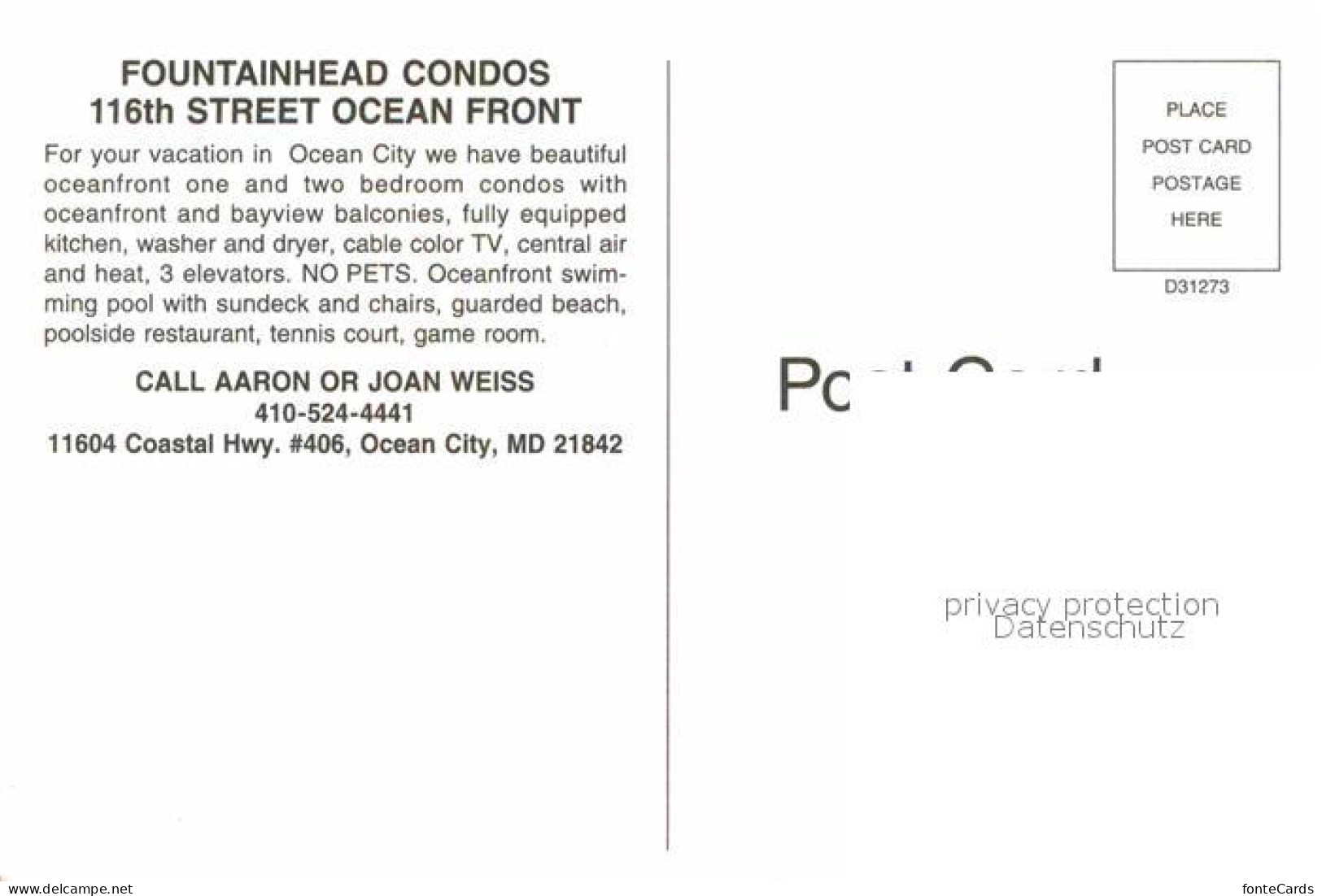 72672129 Ocean_City_Maryland Fountainhead Condos Oceanfront - Andere & Zonder Classificatie