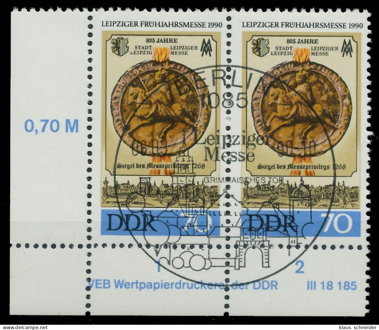 DDR 1990 Nr 3316 ESST Zentrisch Gestempelt WAAGR PAAR ECKE-U X04B70A - Oblitérés