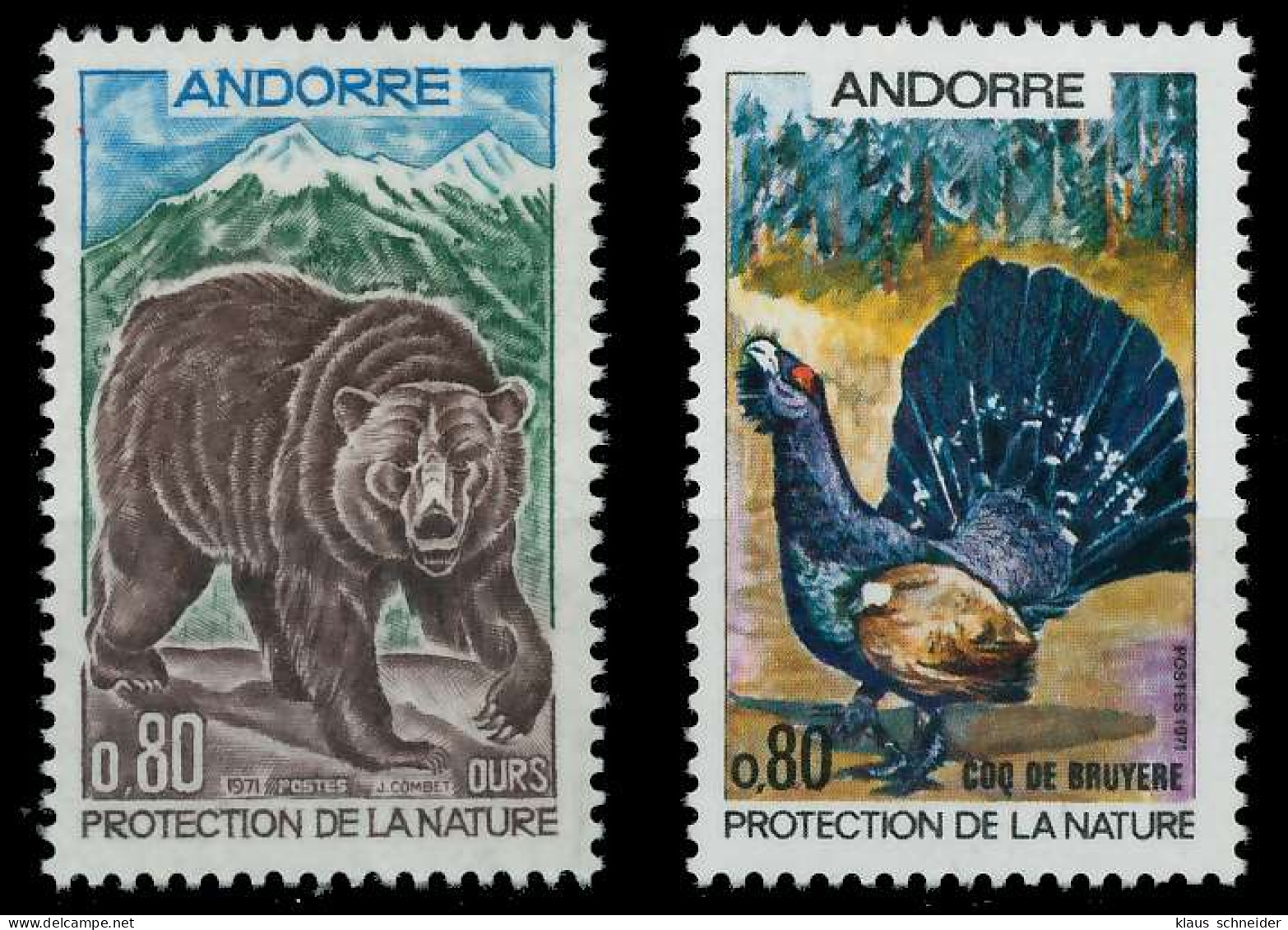 ANDORRA (FRANZ. POST) 1971 Nr 230-231 Postfrisch SB147BE - Unused Stamps