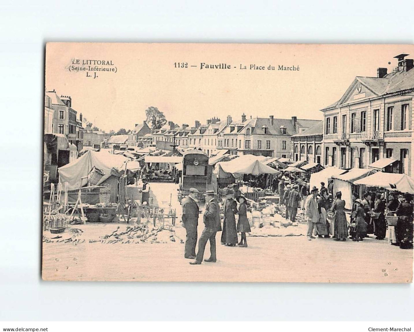 FAUVILLE : La Place Du Marché - état - Autres & Non Classés