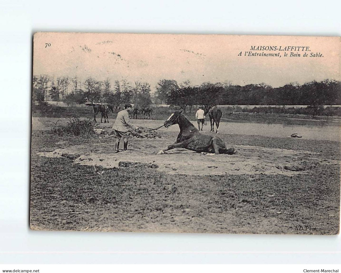 MAISONS LAFFITTE : A L'Entrainement, Le Bain De Sable - état - Maisons-Laffitte