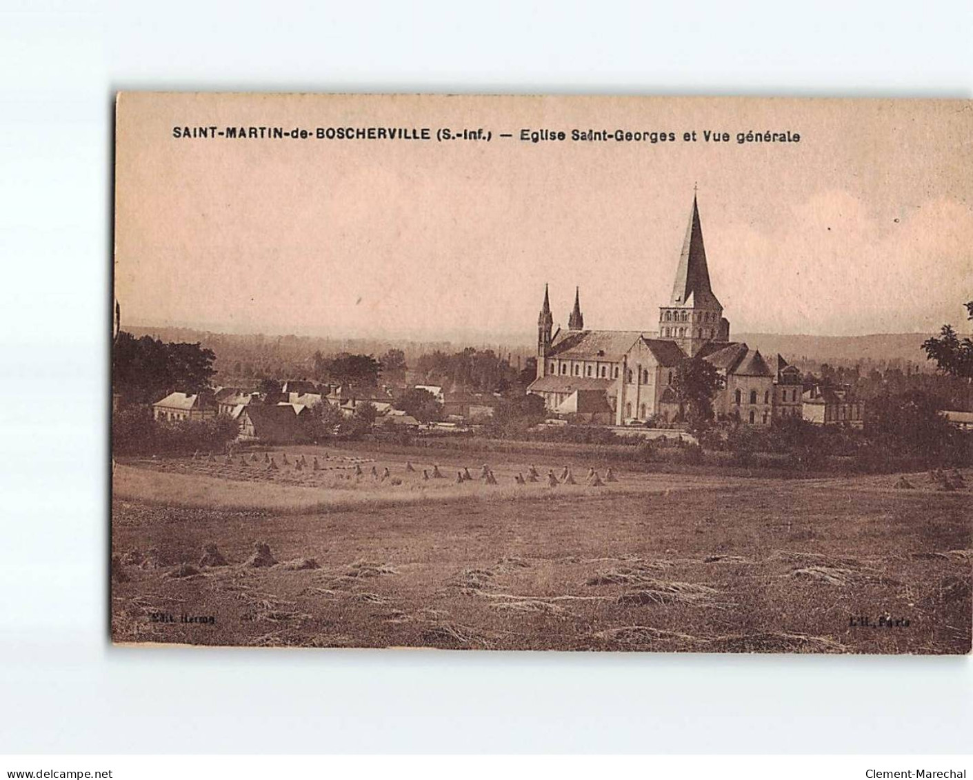 SAINT MARTIN DE BOSCHERVILLE : Eglise Saint-Georges Et Vue Générale - Très Bon état - Saint-Martin-de-Boscherville