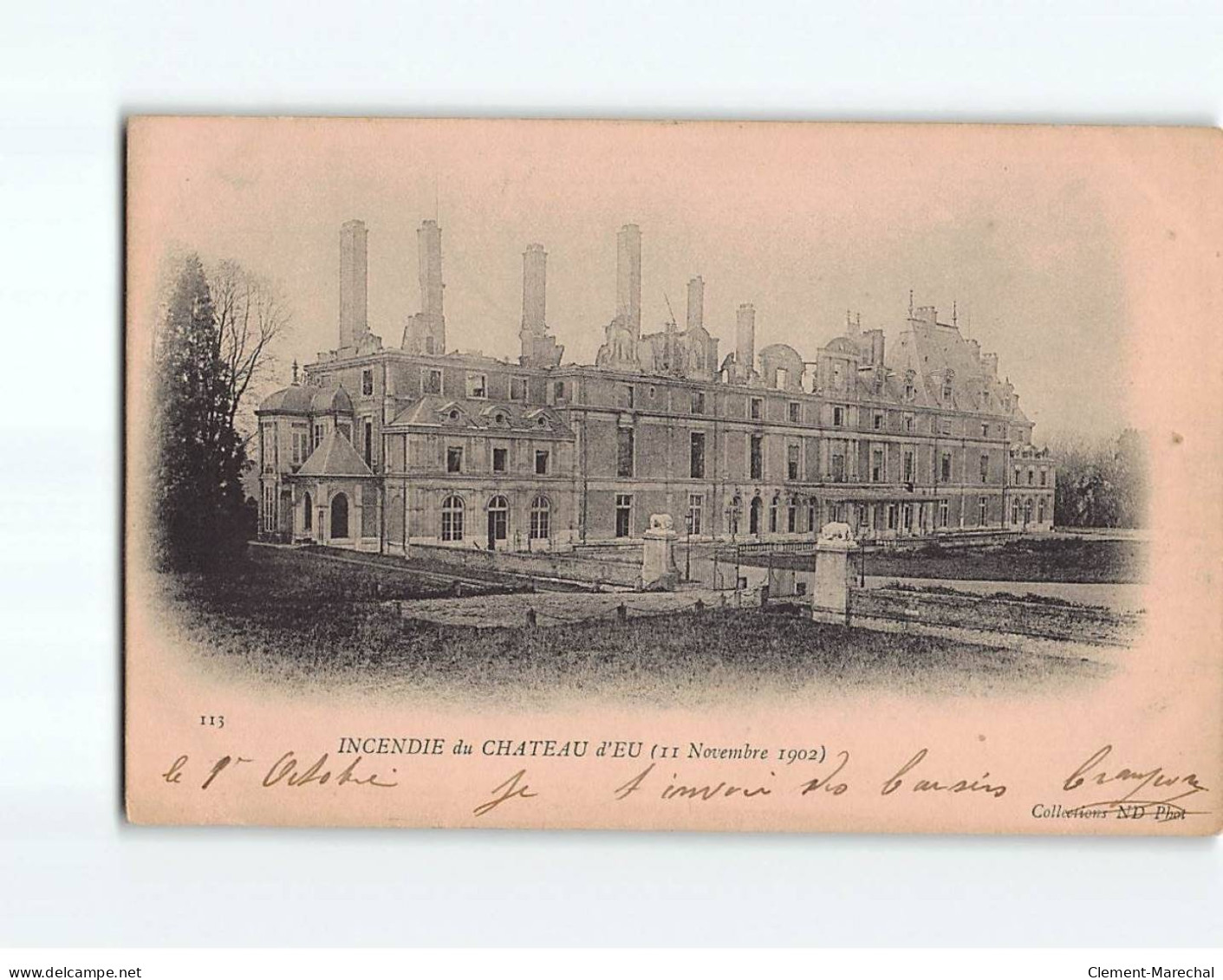 EU : Incendie Du Château, 1902 - Très Bon état - Eu
