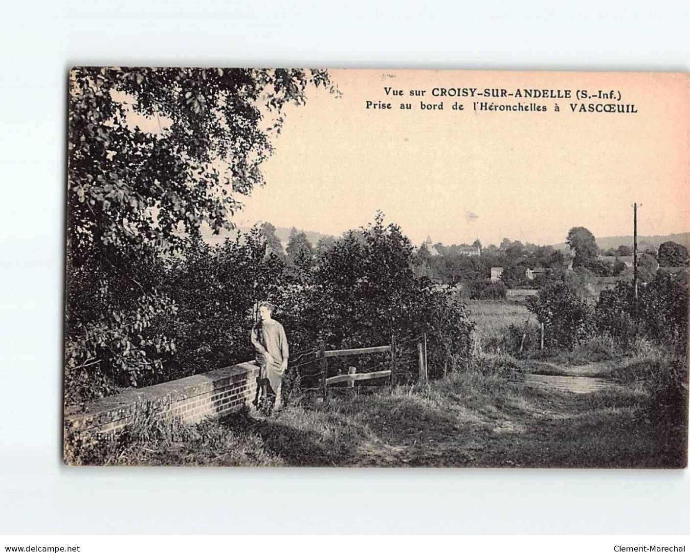 CROISY SUR ANDELLE : Vue Prise Au Bord De L'Héronchelles à Vascoeuil - état - Andere & Zonder Classificatie