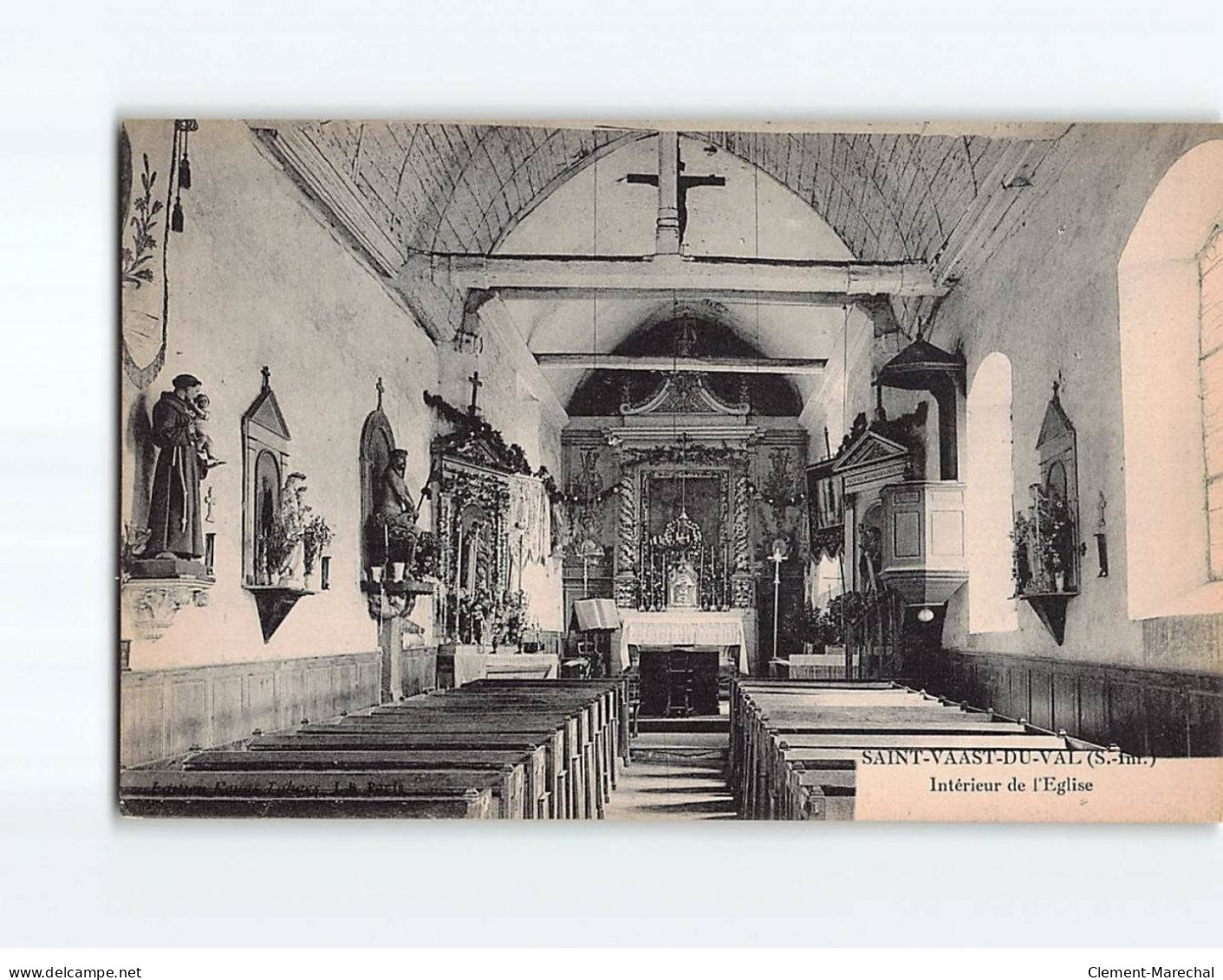 SAINT VAAST DU VAL : Intérieur De L'Eglise - état - Andere & Zonder Classificatie