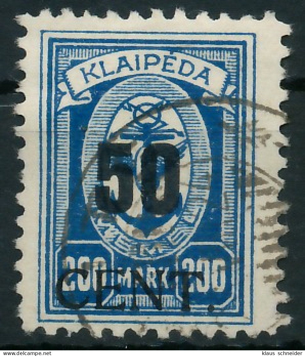 MEMEL 1923 Nr 197 Gestempelt Gepr. X416B06 - Klaipeda 1923
