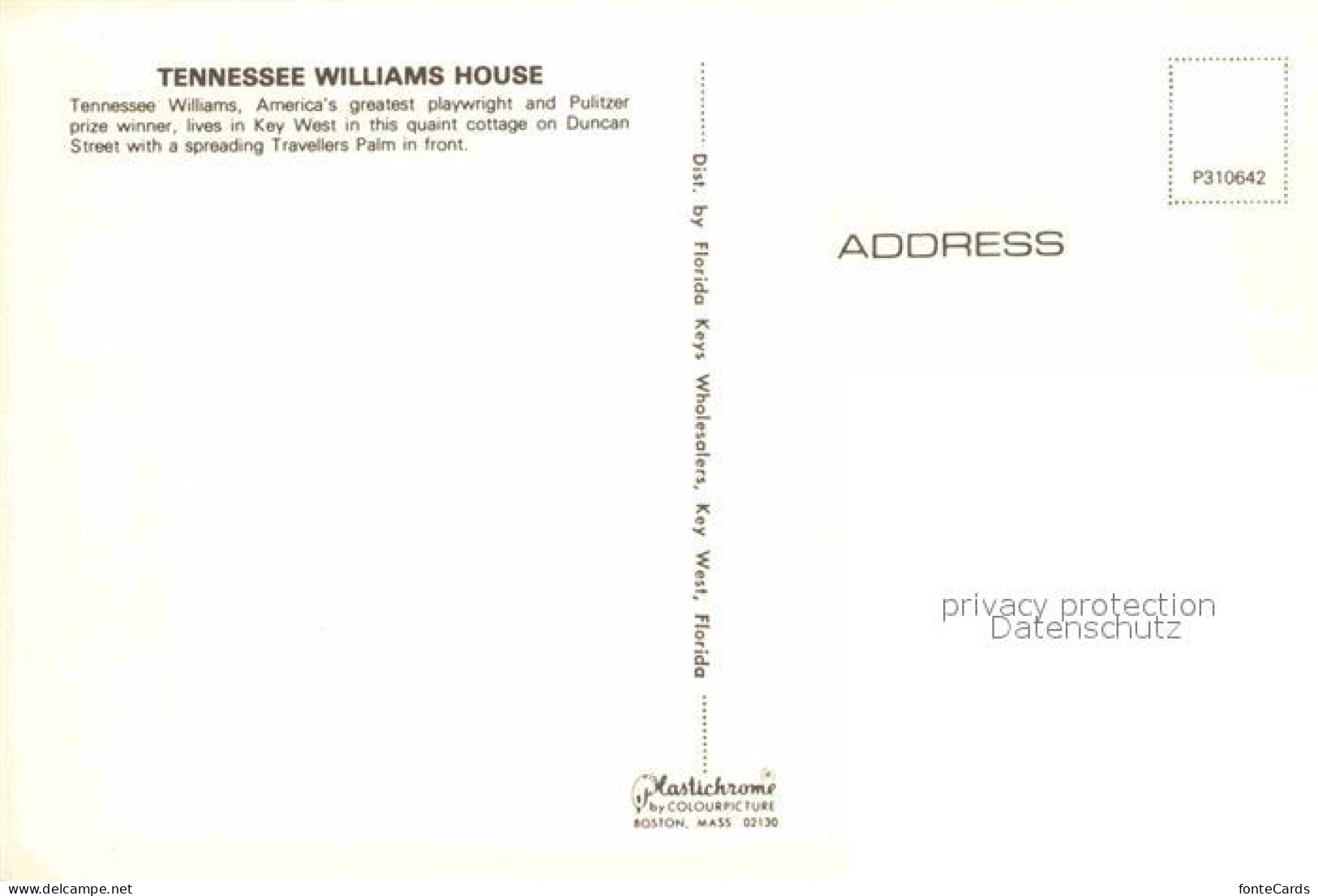 72668932 Key_West Tennessee Williams House - Andere & Zonder Classificatie