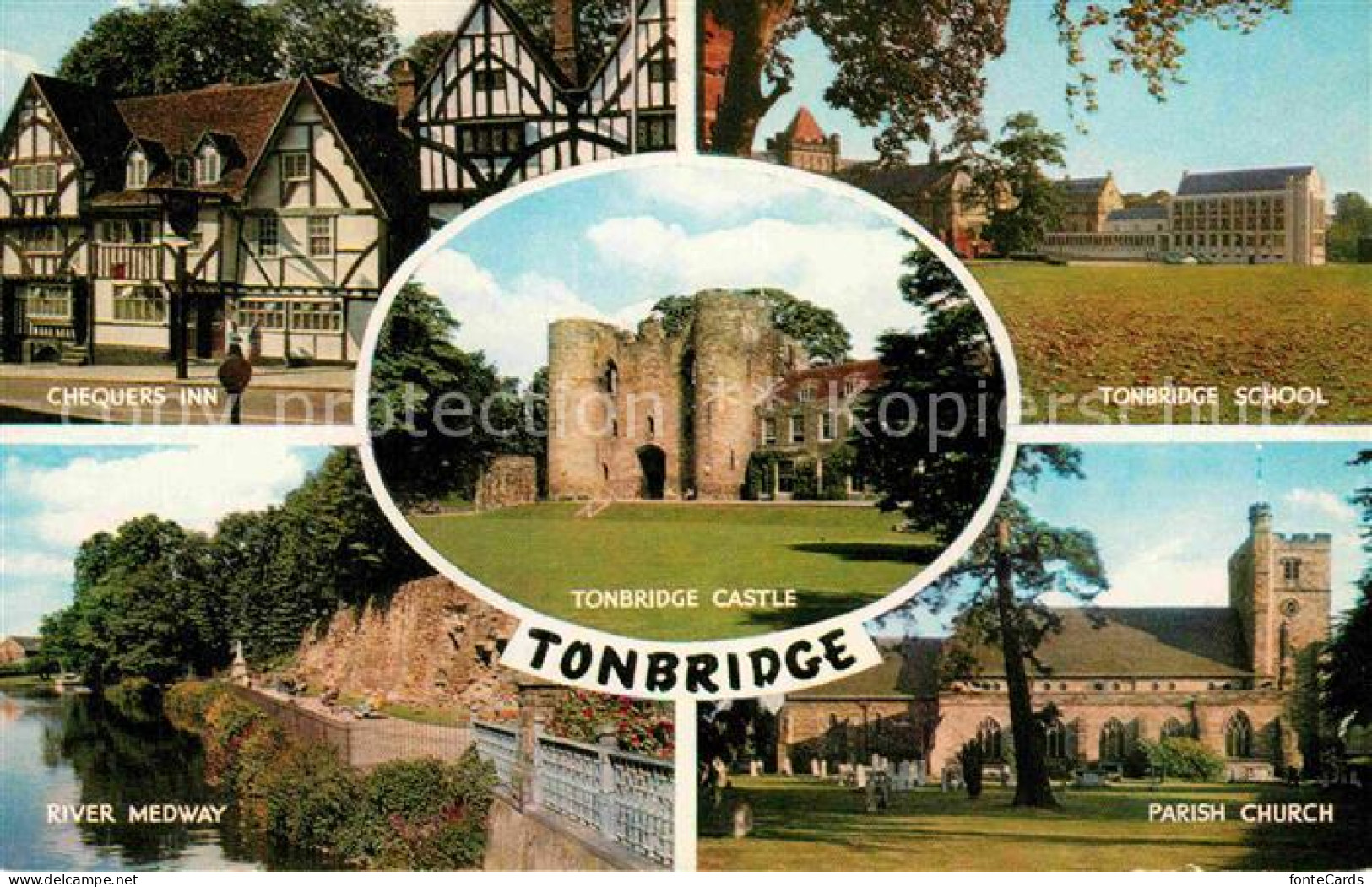 72668148 Tonbridge Malling Castle Parisch Church Chequers Inn  - Sonstige & Ohne Zuordnung