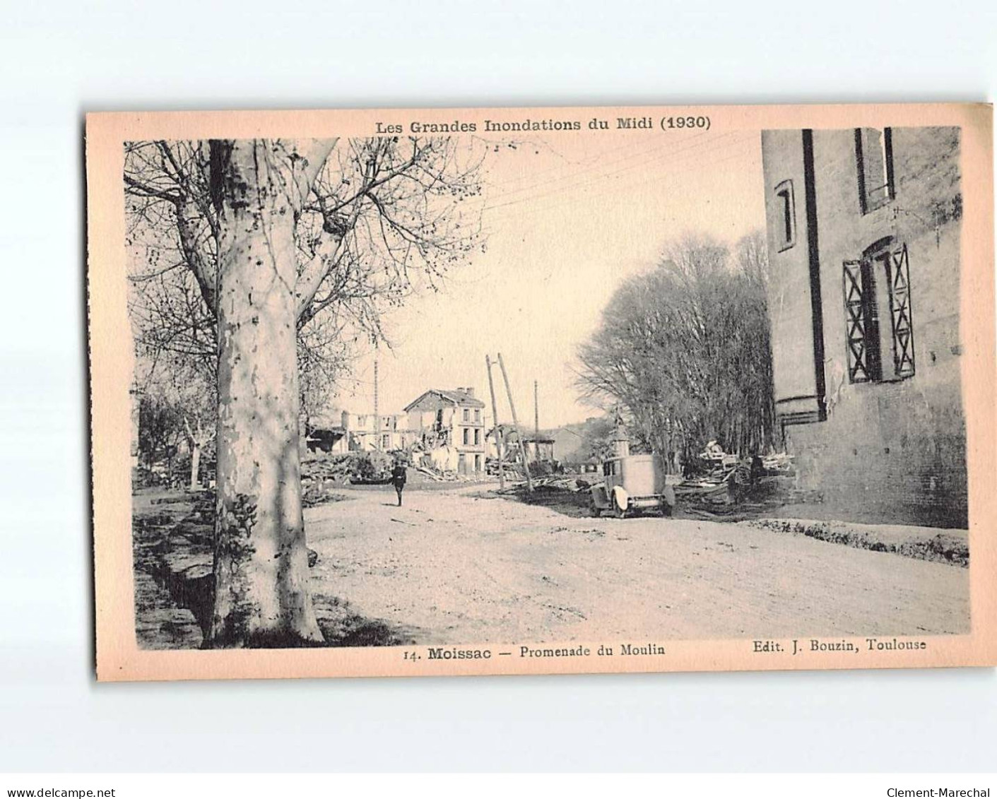 MOISSAC : Promenade Du Moulin Après Les Grandes Inondations Du Midi, 1930 - Très Bon état - Moissac