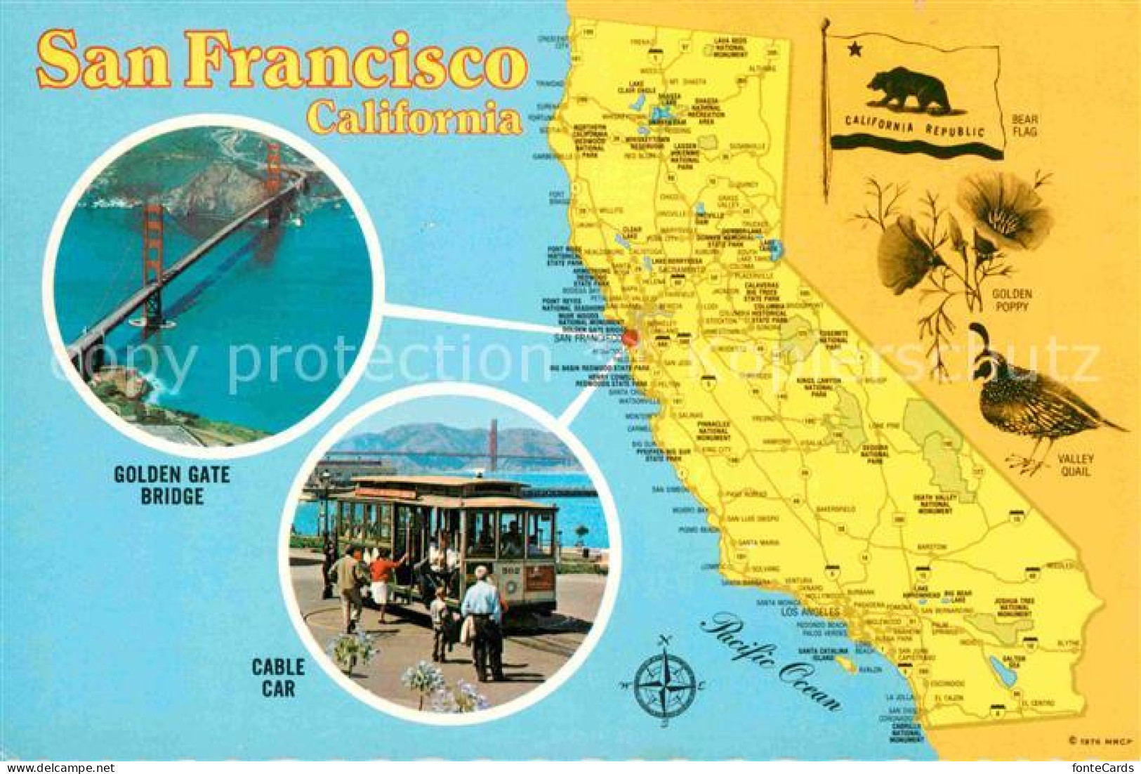 72665930 San_Francisco_California Golden Gate Bridge Cable Car  - Autres & Non Classés