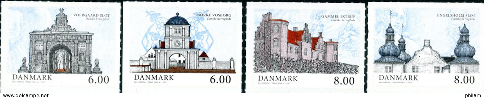 DANEMARK  2011-Manoirs Danois-4 V. - Unused Stamps