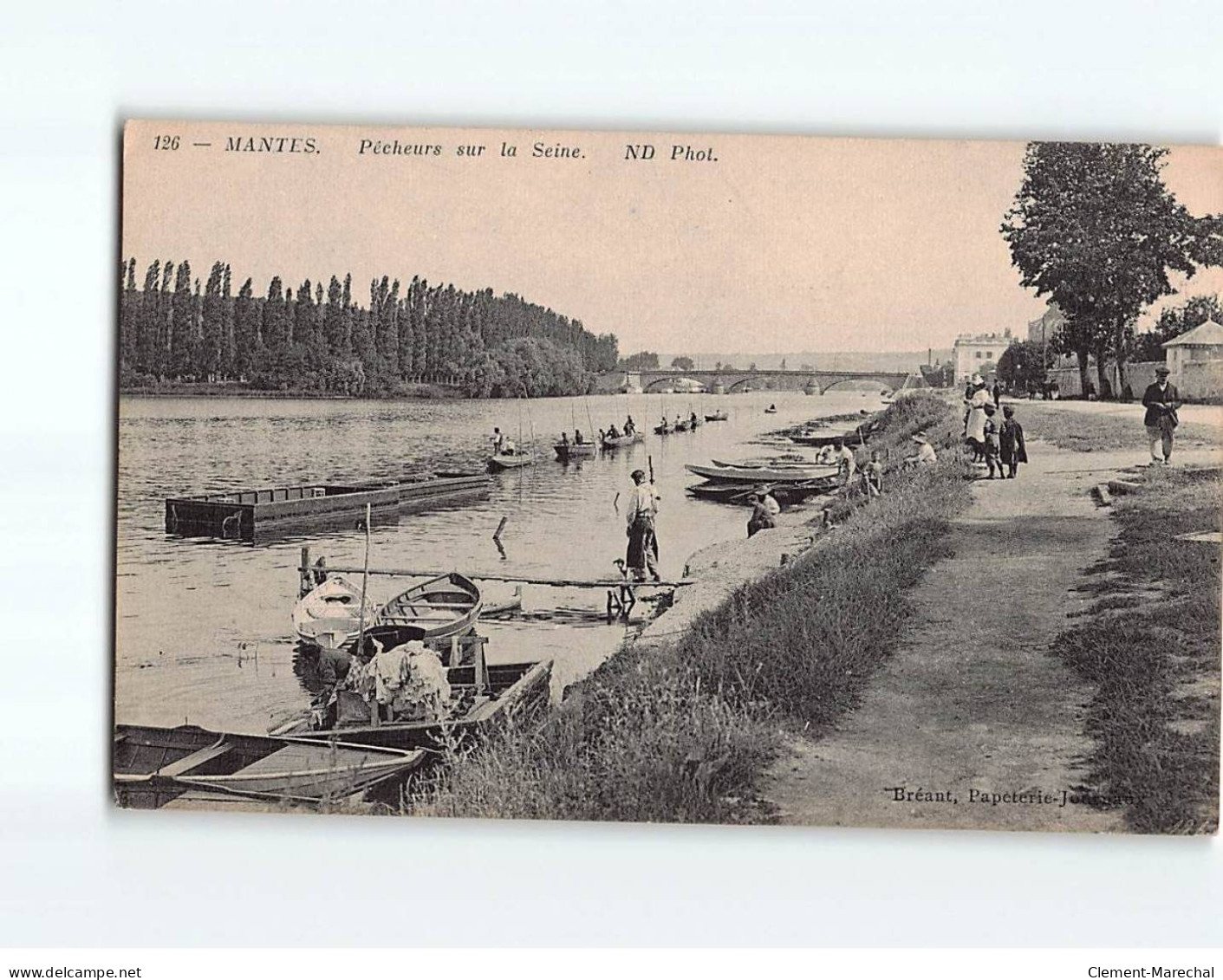 MANTES LA JOLIE : Pêcheurs Sur La Seine - Très Bon état - Mantes La Jolie