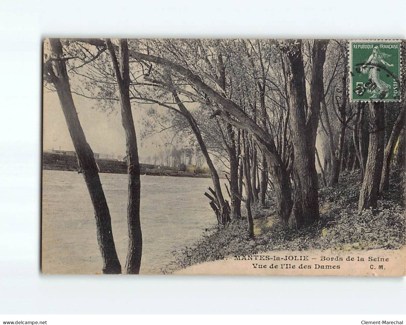 MANTES LA JOLIE : Bords De La Seine, Vue De L'Ile Des Dames - état - Mantes La Jolie