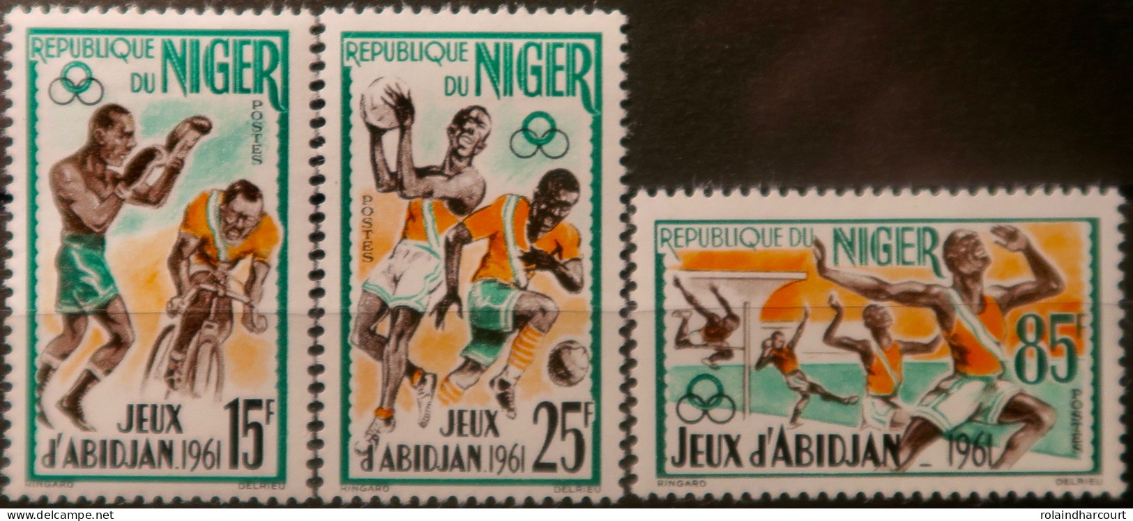 LP3844/2272 - NIGER - 1962 - Jeux Sportifs à Abidjan - SERIE COMPLETE - N°114 à 116 NEUFS* - Níger (1960-...)