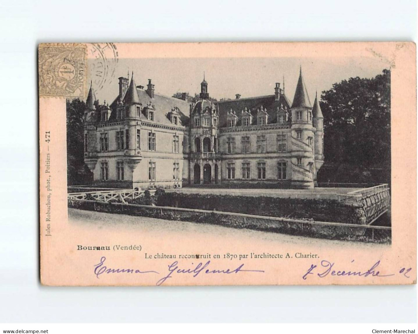 BOURREAU : Le Château Reconstruit En 1870 - état - Sonstige & Ohne Zuordnung