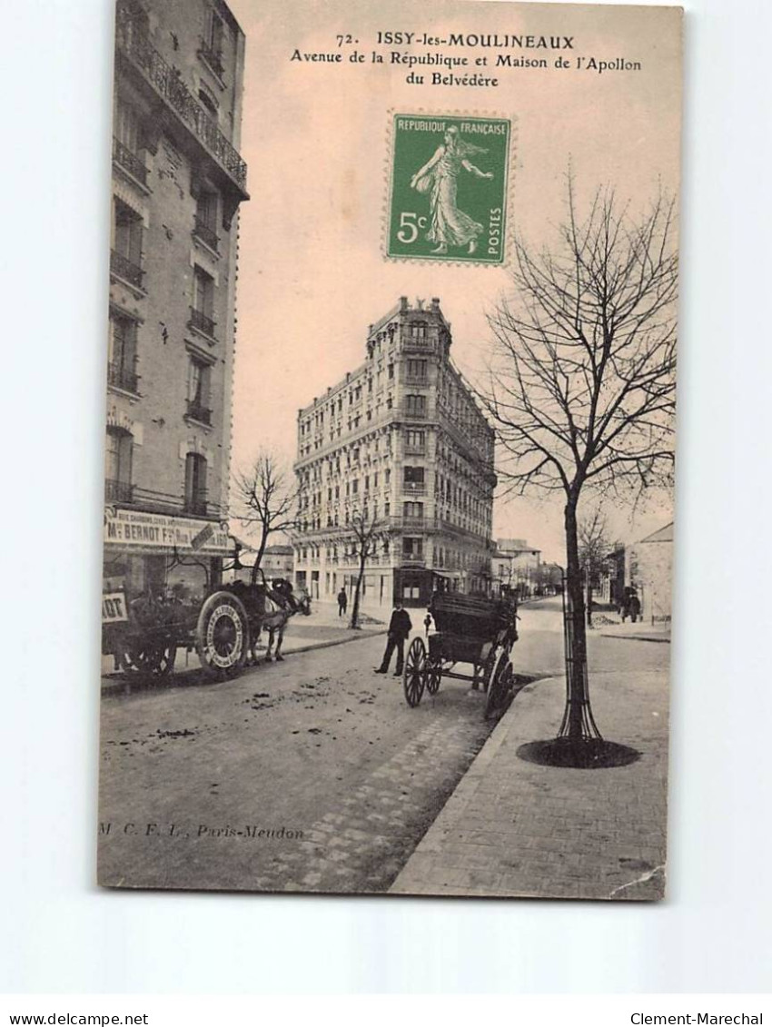 ISSY LES MOULINEAUX : Avenue De La République Et Maison De L'Apollon Du Belvédère - état - Issy Les Moulineaux