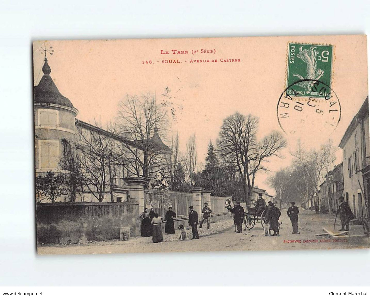 SOUAL : Avenue De Castres - état - Autres & Non Classés