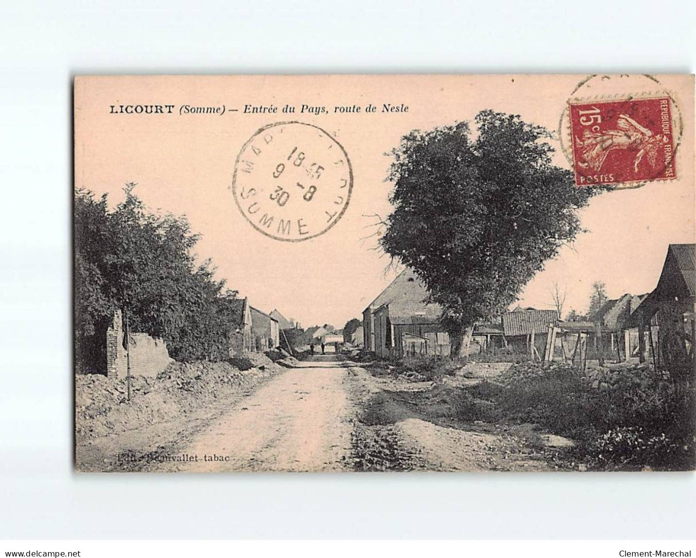 LICOURT : Entrée Du Pays, Route De Nesle - état - Sonstige & Ohne Zuordnung