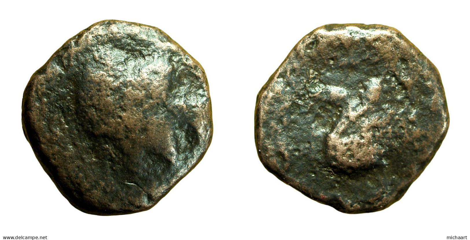Ancient Greek Coin Uncertain Sicily? AE12mm Athena / Swan? 04120 - Griechische Münzen