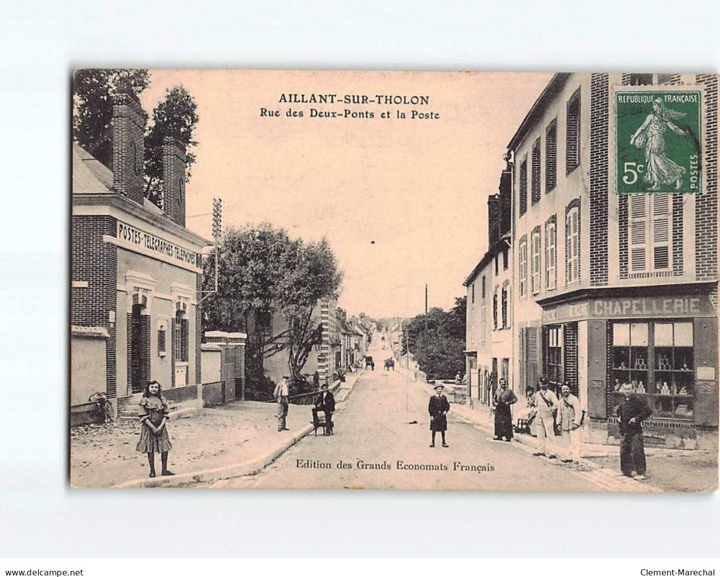 AILLANT SUR THOLON : Rue Des Deux-Ponts Et La Poste - Très Bon état - Aillant Sur Tholon