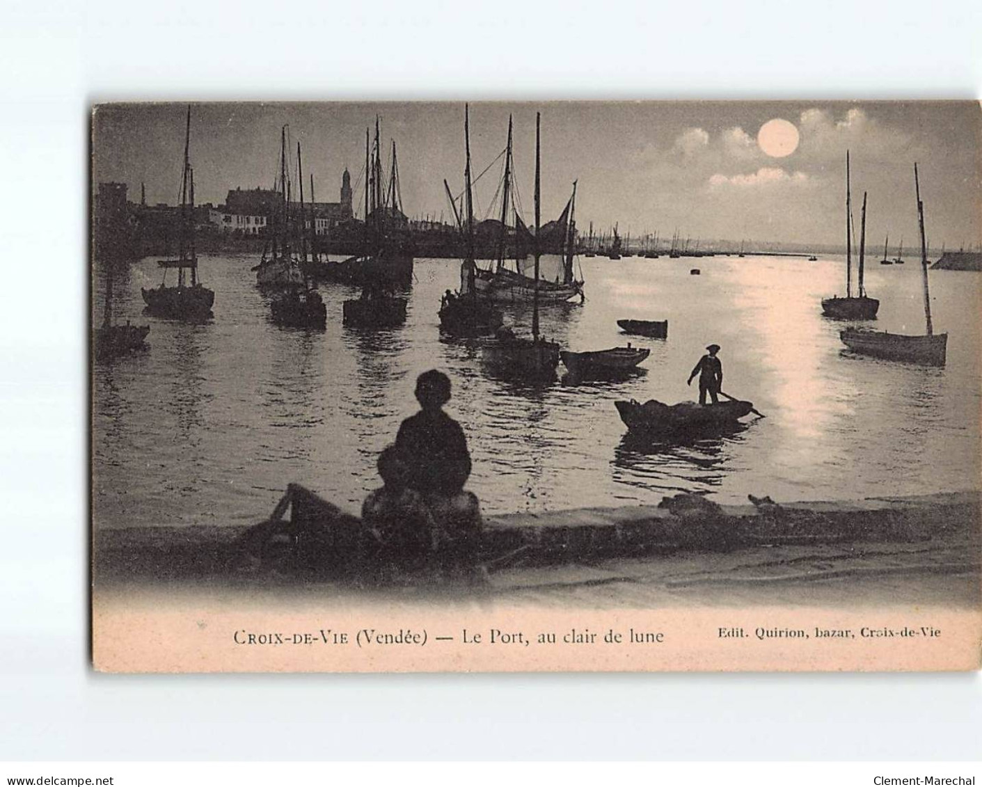 SAINT GILLES CROIX DE VIE : Le Port, Au Clair De Lune - état - Saint Gilles Croix De Vie