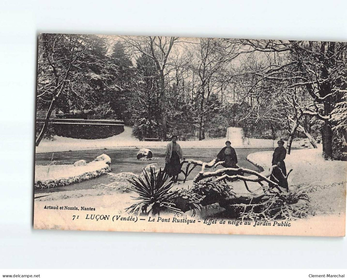 LUCON : Le Pont Rustique, Effet De Neige Au Jardin Public - Très Bon état - Lucon