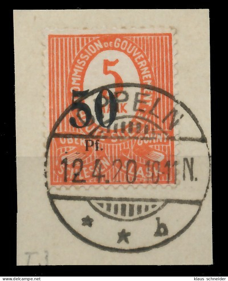 OBERSCHLESIEN Nr 12aIIa Zentrisch Gestempelt Briefstück Gepr. X560536 - Otros & Sin Clasificación