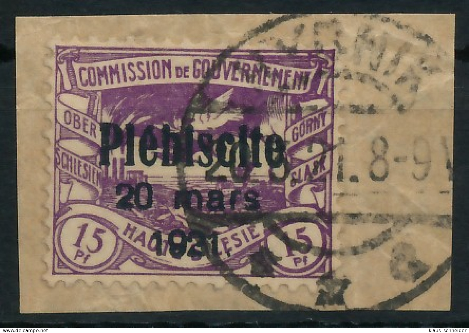 OBERSCHLESIEN Nr 31 Zentrisch Gestempelt Briefstück Gepr. X56056A - Autres & Non Classés