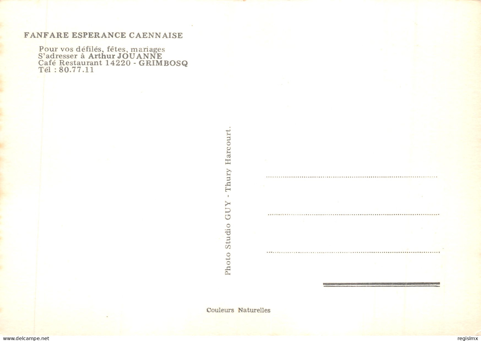 14-GRIMBOSQ-FANFARE ESPERANCE CAENNAISE-N°T566-C/0187 - Sonstige & Ohne Zuordnung