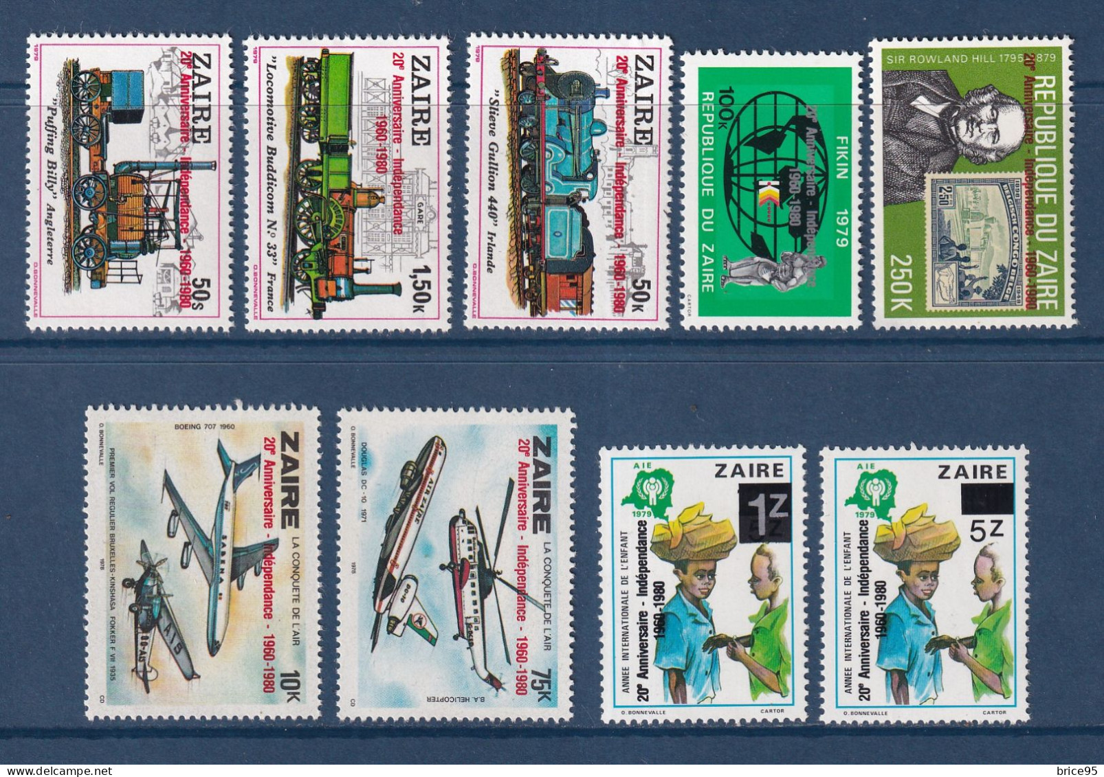 Zaïre - YT N° 1020 à 1028 ** - Neuf Sans Charnière - 1980 - Unused Stamps