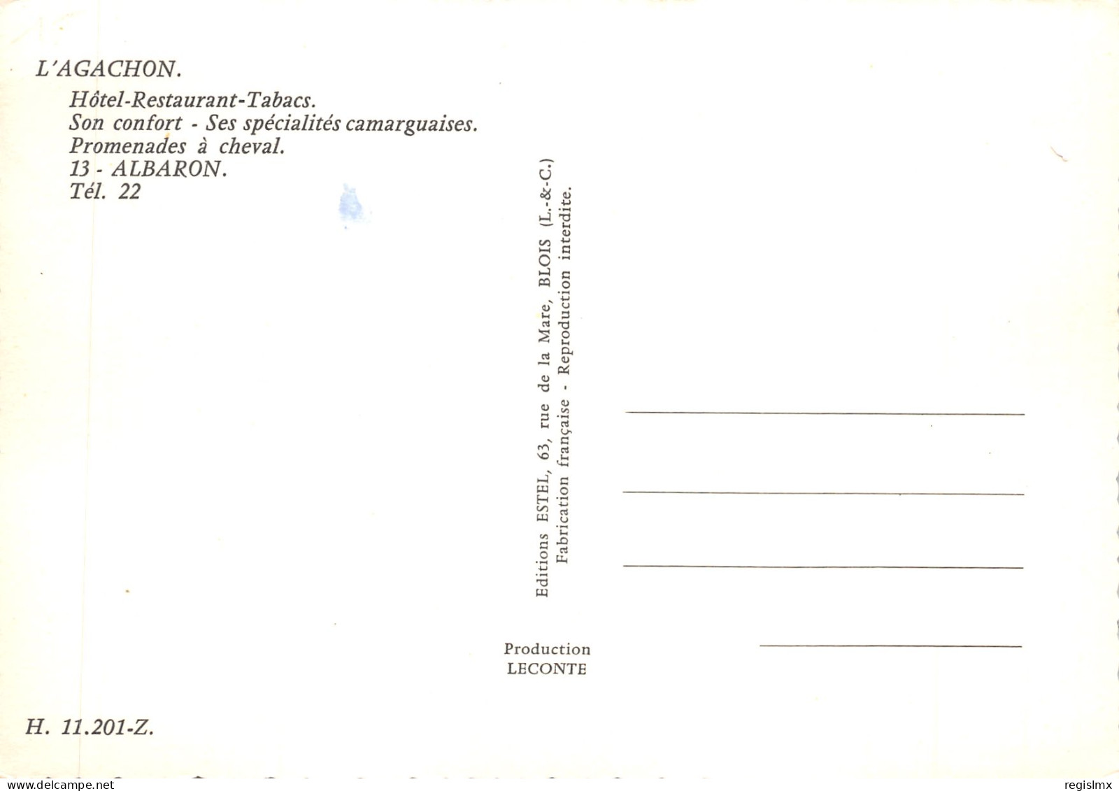 13-ALBARON-HOTEL L AGACHON-N°T566-B/0263 - Other & Unclassified