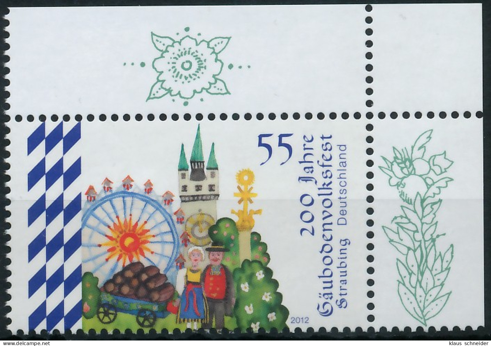 BRD BUND 2012 Nr 2950 Postfrisch ECKE-ORE X560762 - Unused Stamps