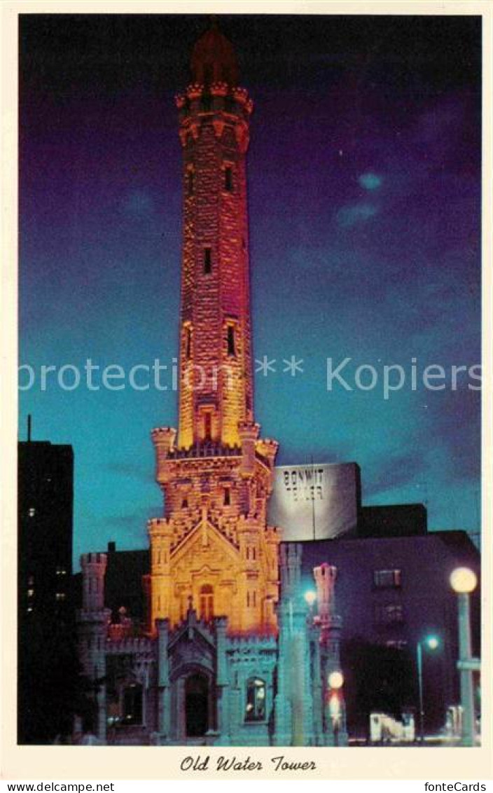 72662160 Chicago_Illinois Old Water Tower At Night - Andere & Zonder Classificatie