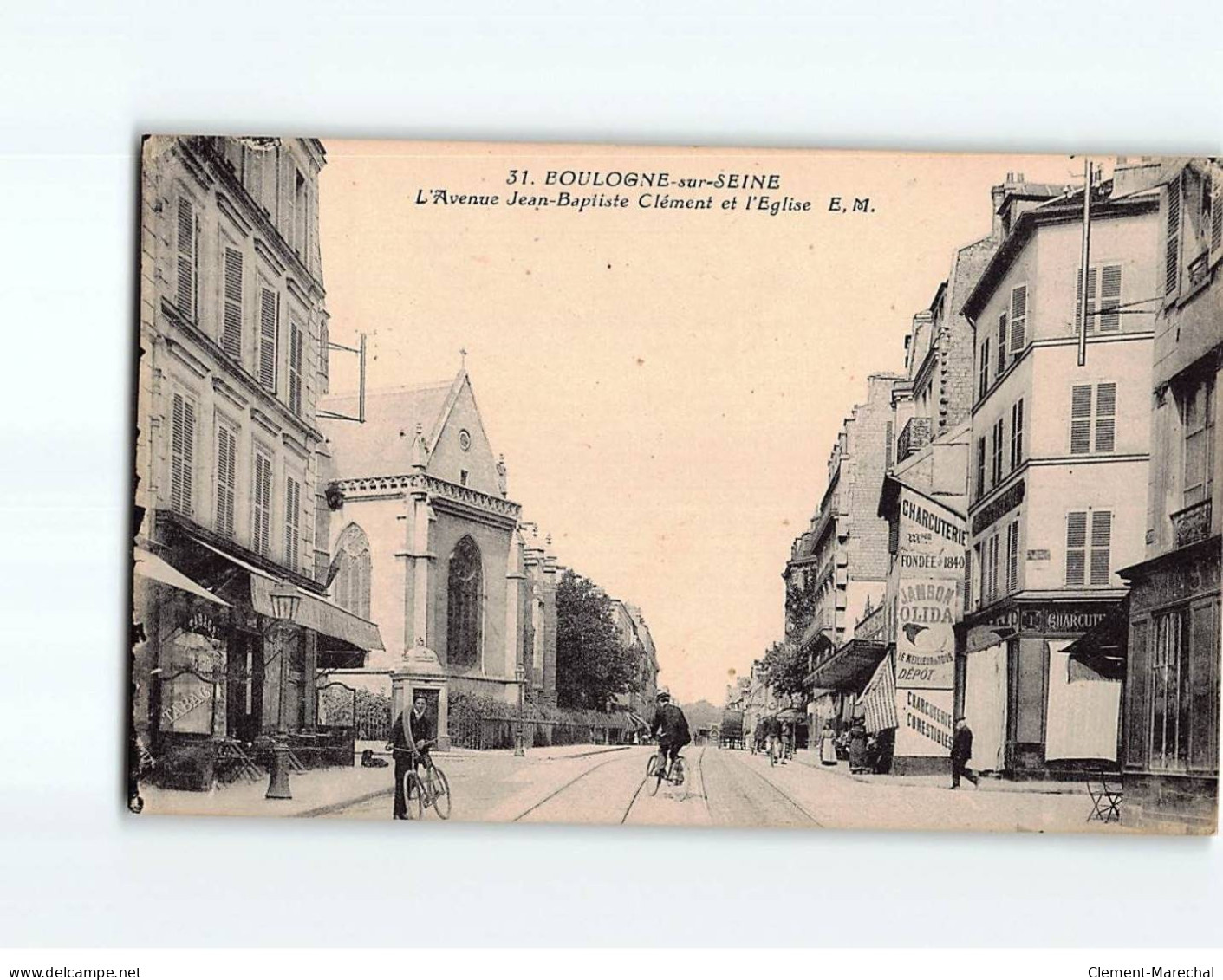 BOULOGNE SUR SEINE : L'Avenue Jean-Baptiste Clément Et L'Eglise - Très Bon état - Boulogne Billancourt